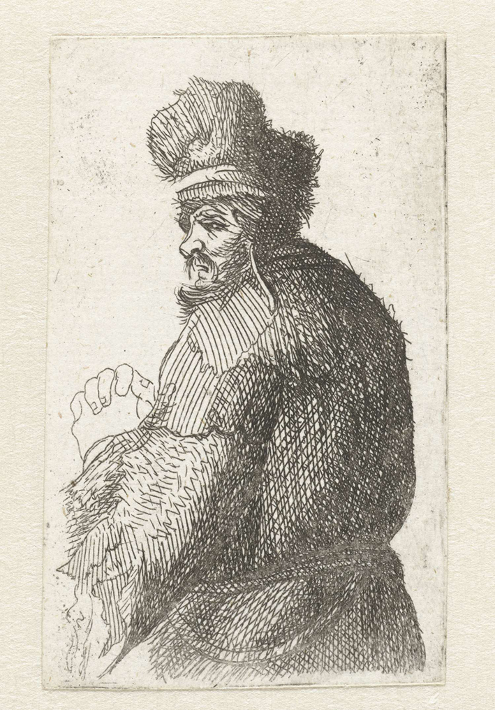  伦勃朗·梵·莱茵 Rembrandt van Rijn——布衣男子铅笔画